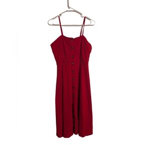 Red Sleeveless Halter Midi Sundress